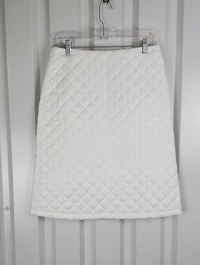 Joeffer Caoc Womens White Quilted A-Line Skirt Size 2 NWT Lightweight Modern
